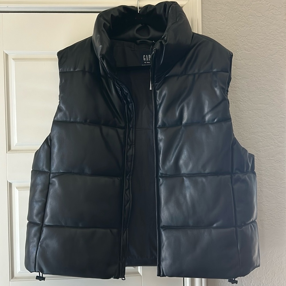 GAP Vegan Leather Puffer Vest